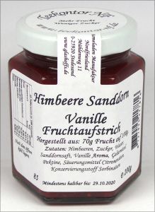 HIMBEERE-SANDDORN-VANILLE Fruchtaufstrich